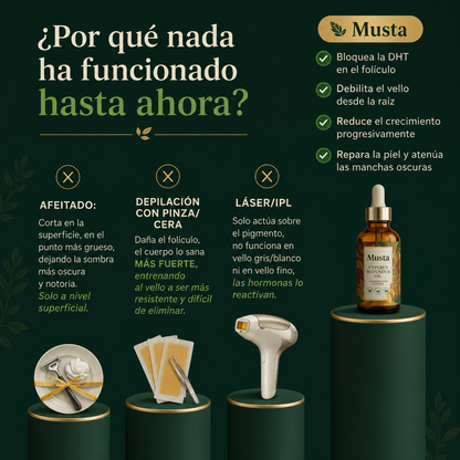 Musta Serum — Aceite Inhibidor de Vello · Cyperus Rotundus 30ml